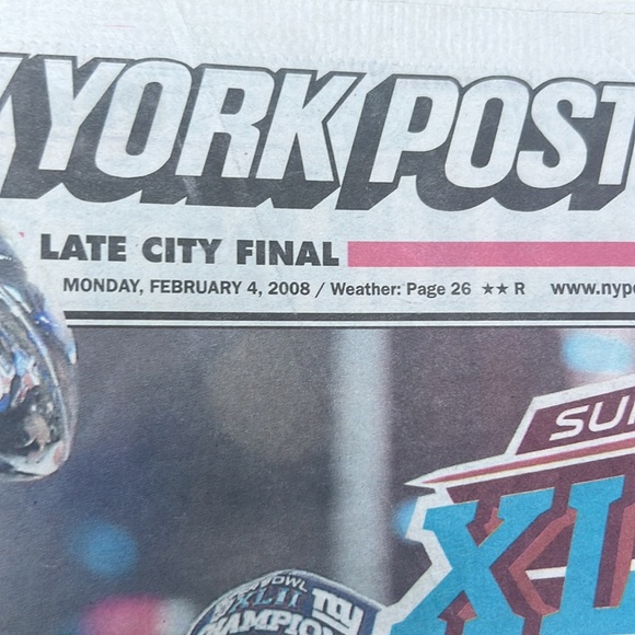 NY Giants Super Bowl XLII NY Post Newspaper - Picture 2 of 6